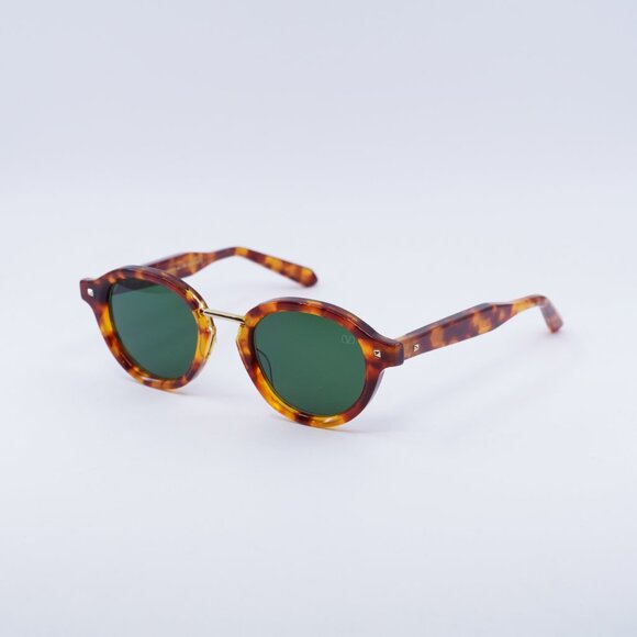 Valentino V-ESSENTIAL-IV VLS-132C Sunglasses Havana Round Frame, Green Lenses - Picture 9 of 11